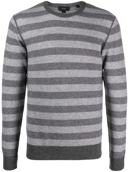  Vince Pull En Maille à Rayures - Gris 