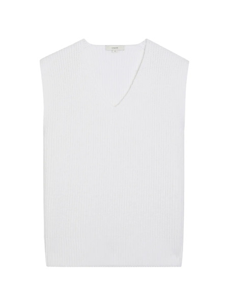  Vince Ribbed-knit V-neck Vest Top - Blanc 