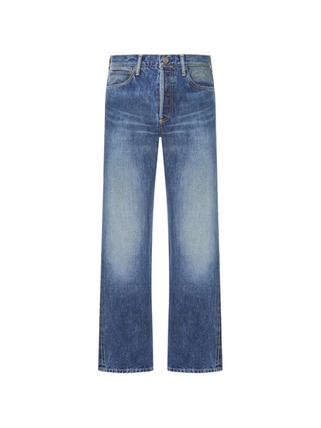  Visvim Jean à Patch Logo - Bleu 