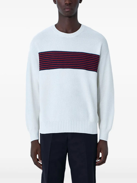  Visvim Pull à Détails Rayés - Blanc 