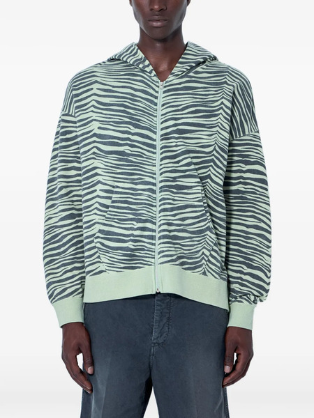  Visvim Zebra-pattern Zip-up Hoodie - Vert 
