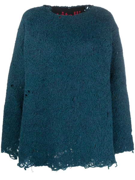  Vitelli Pull à Effet Usé - Bleu 