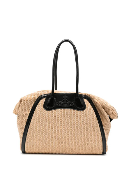  Vivienne Westwood Sac Fourre-tout Shirley Tressé à Plaque Orb - Tons Neutres 