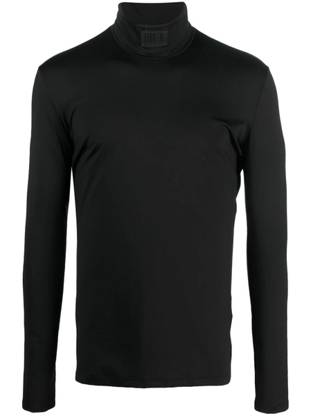  Vtmnts Pull Col Roulé à Patch Logo - Noir 