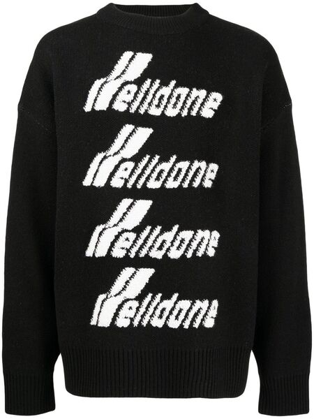  We11done Pull à Logo Brodé - Noir 