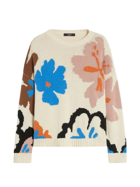  Weekend Max Mara Pull à Fleurs - Tons Neutres 