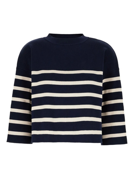  Weekend Max Mara Pull En Maille Nervurée à Rayures - Bleu 