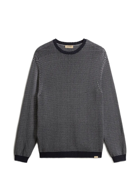  Woolrich Pull Rayé à Col Rond - Bleu 