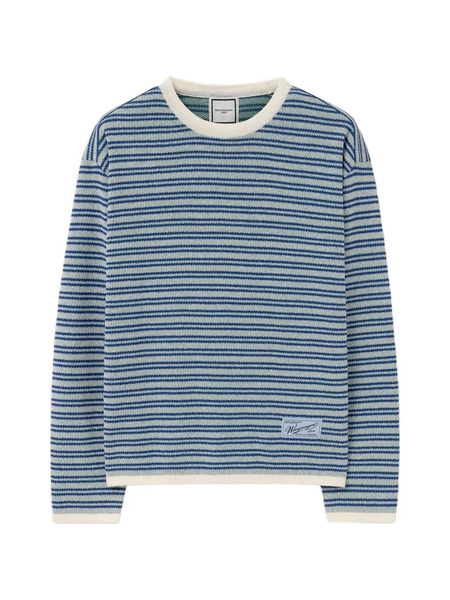  Wooyoungmi Pull à Rayures - Bleu 