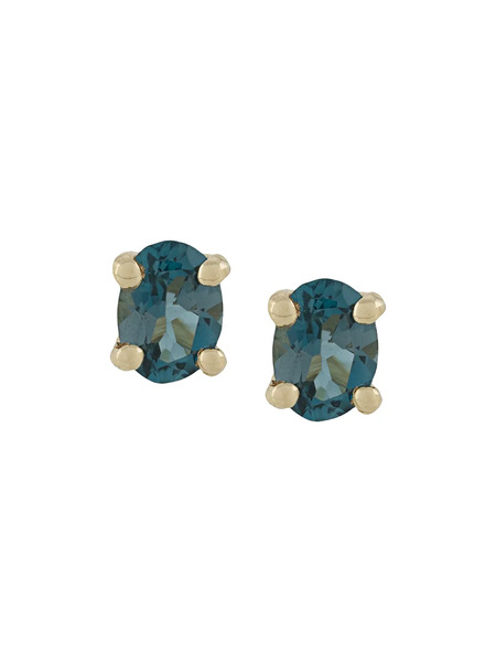  Wouters & Hendrix Gold Puces D'oreilles Charleston Chapters En Or Jaune 18ct Ornées De Topaze - Bleu 