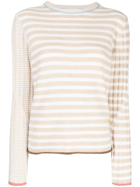  Yanyan Knits Pull à Rayures - Tons Neutres 