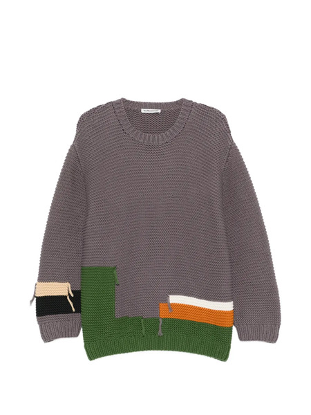  Ymc Pull à Design Patchwork - Gris 