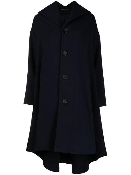 Yohji Yamamoto Manteau Long à Col à Découpes - Bleu 