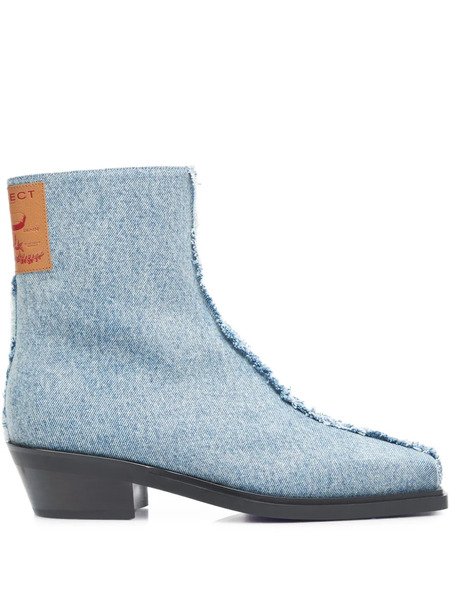  Y/project Bottes à Patch Logo - Bleu 