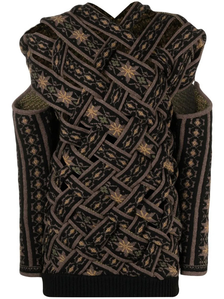  Y/project Pull à Motif Intarsia - Marron 