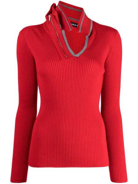  Y/project Pull Nervuré à Design Asymétrique - Rouge 