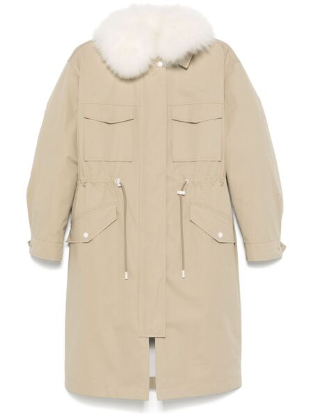  Yves Salomon Parka à Détails En Fourrure - Tons Neutres 