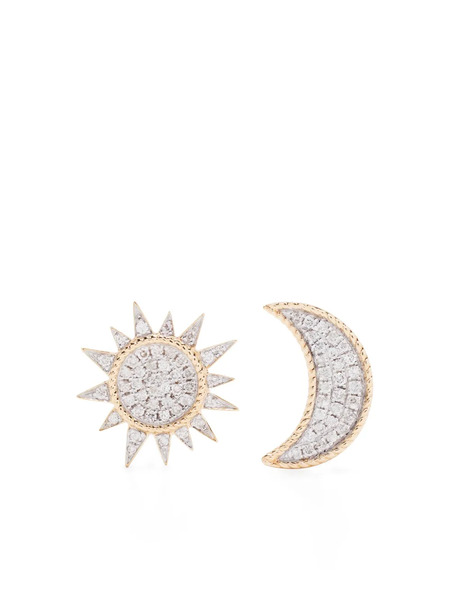  Yvonne Léon Puces D'oreilles En Or 18ct Pavées De Diamants 
