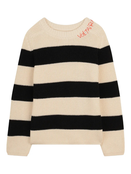  Zadig & Voltaire Kids Pull à Rayures - Tons Neutres 