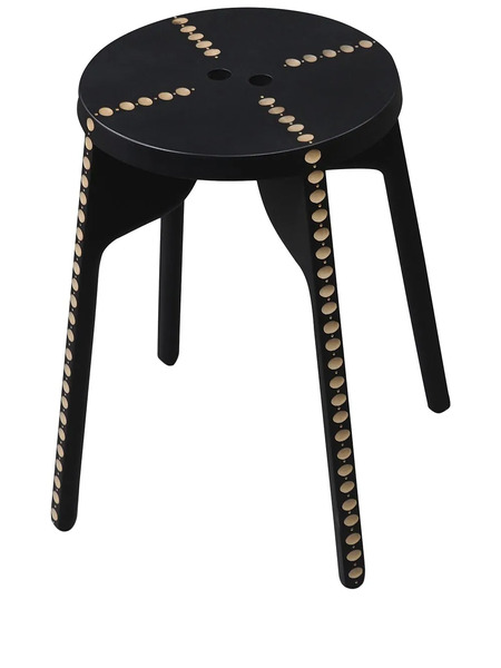 Zanat Tabouret En Bois Tattoo - Noir 