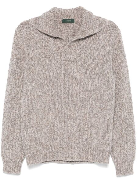  Zanone Pull En Maille Chinée - Marron 