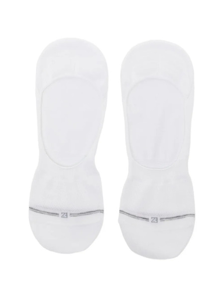  Zegna Chaussettes à Logo Brodé - Blanc 