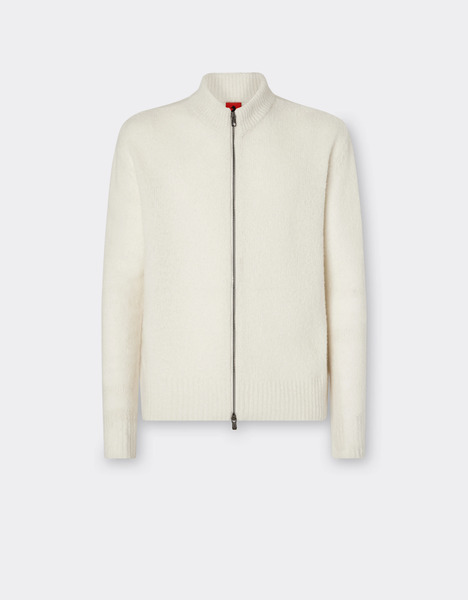  Ferrari Cardigan Zippé En Cachemire Et Laine Mérinos - Male Sweat-shirts Et Pièces En Maille Ivoire 46 