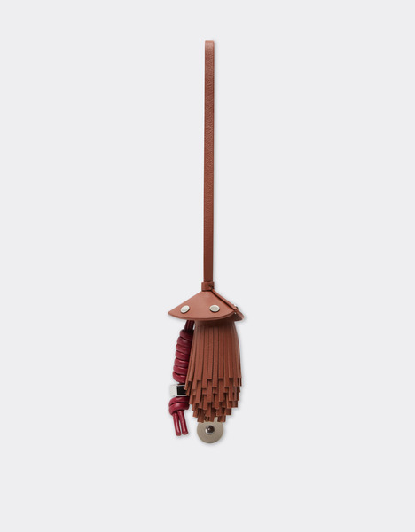  Ferrari Charm En Cuir Nappa Avec Scooby Et Franges - Female Portefeuilles Et Petite Maroquinerie Tabac Os 
