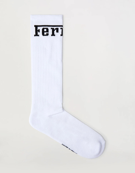  Ferrari Chaussettes En Mélange De Coton Avec Le Logo Ferrari -  Sous-vêtements Et Chaussettes Blanc Optique Os 