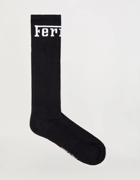  Ferrari Chaussettes En Mélange De Coton Avec Le Logo Ferrari -  Sous-vêtements Et Chaussettes Noir Os 