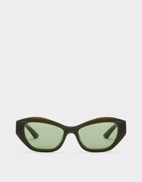  Ferrari Lunettes De Soleil Ferrari En Acétate  Vert Strié Avec Verres Vert Uni - Female Lunettes De Soleil Verde Abetone Os 