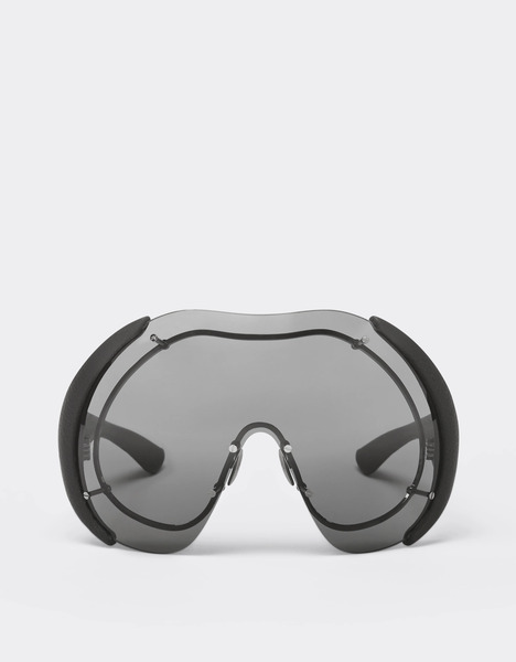  Ferrari Lunettes De Soleil En Métal Et Cuir Noir Avec Monture Gris Foncé -  Ferrari Collection Ingrid Os 