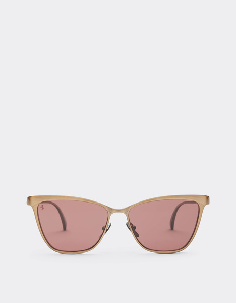  Ferrari Lunettes De Soleil Ferrari En Métal  Gris/marron Brossé Avec Verres Polarisés Rouges - Female Lunettes De Soleil Ingrid Os 