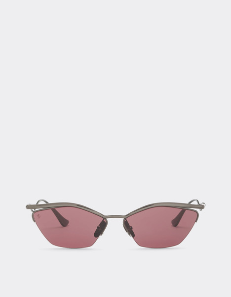  Ferrari Lunettes De Soleil Ferrari En Titane Couleur Canon De Fusil Brillant Avec Verres Exclusifs Contrast Pro™ - Female Lunettes De Soleil Gunmetal Os 
