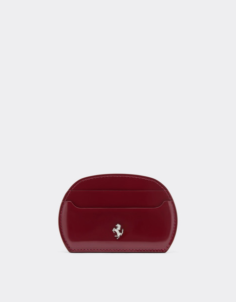  Ferrari Porte-cartes Ferrari Dino En Cuir Brillant - Female Portefeuilles Et Petite Maroquinerie Cerise Os 
