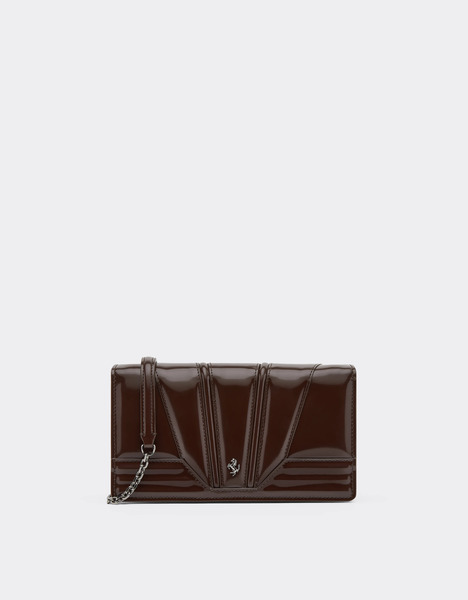  Ferrari Portefeuille Ferrari Gt En Cuir Brillant Avec Lanière En Chaîne - Female Regali Preziosi Espresso Os 