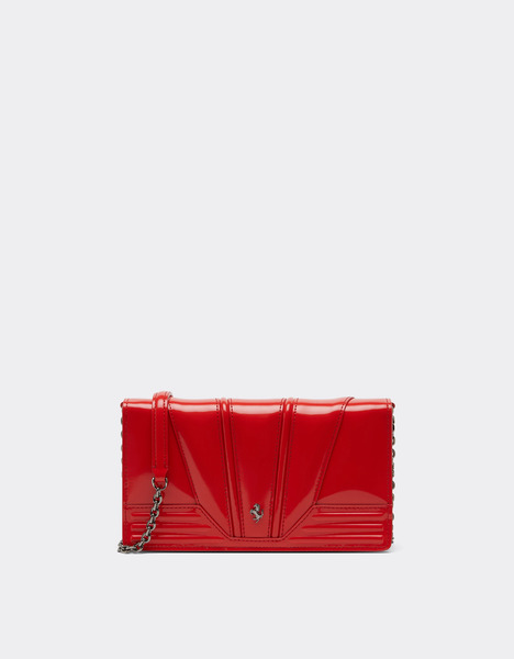  Ferrari Portefeuille Ferrari Gt En Cuir Brossé Avec Bandoulière Chaîne - Female Mini Sacs Rosso Dino Os 