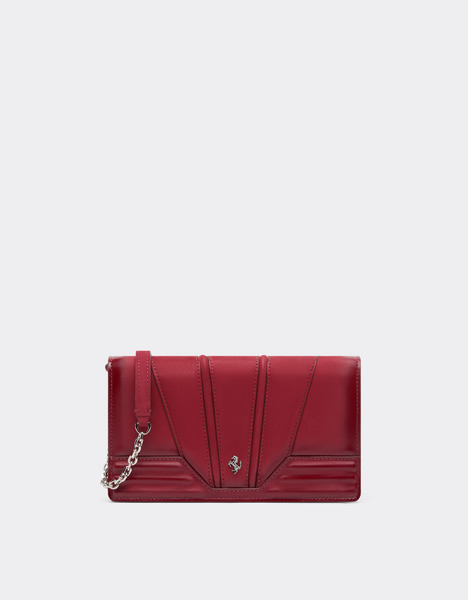  Ferrari Portefeuille Ferrari Gt En Nubuck Dégradé Avec Bandoulière Chaîne - Female Mini Sacs Rouge Maison Os 
