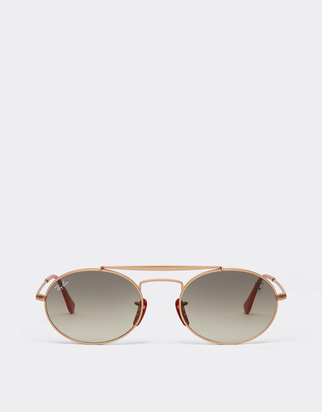 Ferrari Ray-ban For Scuderia Ferrari Rb3775m En Métal Or Rose Avec Verres Dégradés Gris Clair -  Lunettes De Soleil Argent Os 