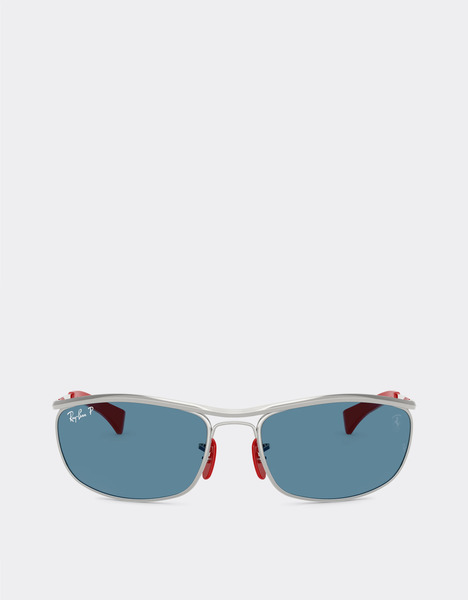 Ferrari Ray-ban Pour Scuderia Ferrari Rb3819m En Métal Argenté Avec Verres Bleus Polarisés -  Lunettes De Soleil Silver Os 