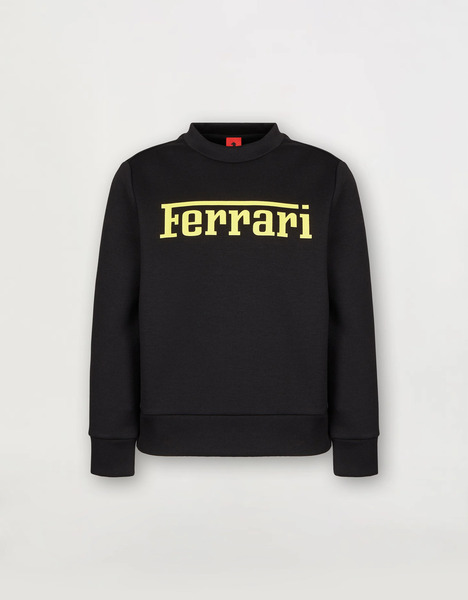  Ferrari Sweat-shirt Enfant En Scuba Recyclé Avec Grand Logo Ferrari -  Vestes Et Sweat-shirts Noir 9y 