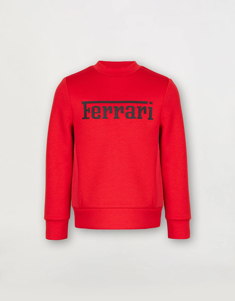 Ferrari Sweat-shirt Enfant En Scuba Recyclé Avec Grand Logo Ferrari -  Vestes Et Sweat-shirts Rosso Corsa 9y 