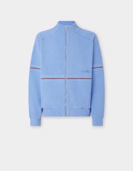  Ferrari Sweat-shirt Zippé En Molleton Japonais - Male Sweat-shirts Et Pièces En Maille Oxford Blue S 