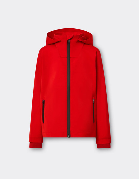  Ferrari Veste En Tissu Technique Avec Capuche Et Scudetto Ferrari -  Vestes Et Sweat-shirts Rosso Corsa 11y 