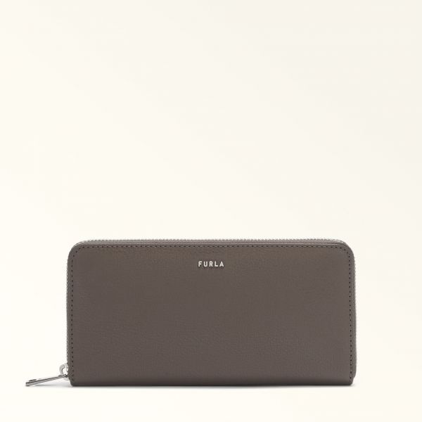  Furla Man Project Portefeuille Zippé Moka Marron Cuir De Veau Texturé Milos + Cuir De Veau Luxueux Homme 