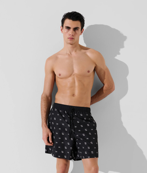  Karl Lagerfeld Karl Lagerfeld - Ikon All-over-print Boardshorts, Homme, Impression Karl Dot Noir Sur Toute La Surface 