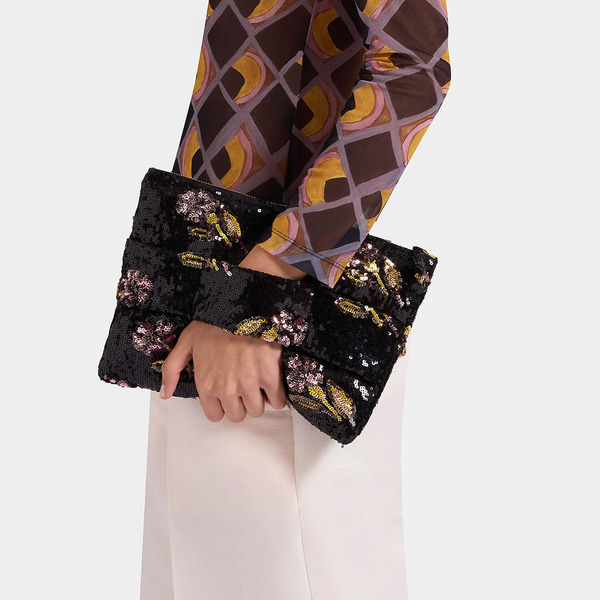  La Doublej Bags & Pochettes Women - Ruffle Pochette Mayfair Black One Size 99% Polyester 1% Elastane 