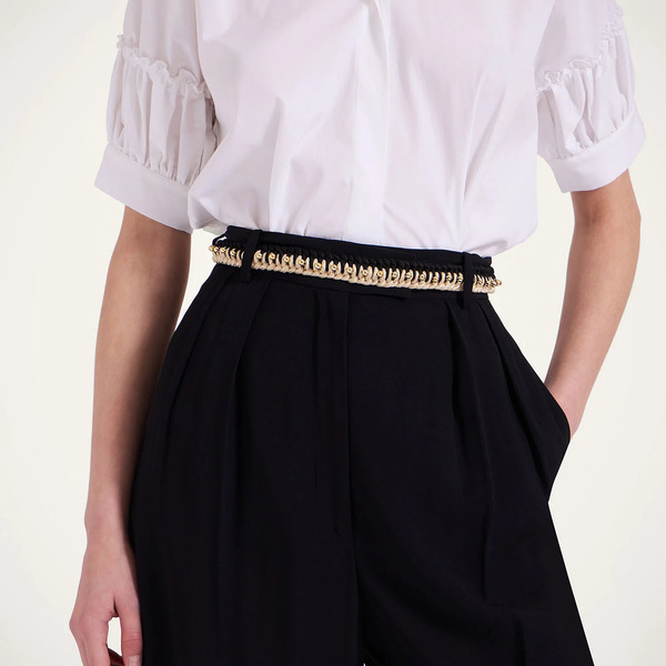  La Doublej Belts Women - Better Together Belt Bicolor Black & Ivory One Size 35% Acrylic 30% Acetate 25% Cotton 5% Pmma 5% Brass 