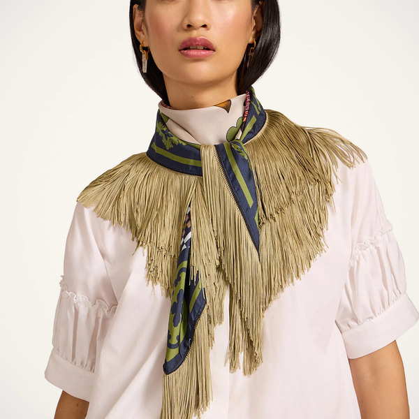  La Doublej Mariposa Placée Celeste Women - Reversible Fringe Carré Scarf Mariposa Placée Celeste One Size 100% Silk 
