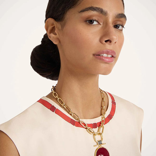  La Doublej Necklaces Women - Energy Necklace Solid Burgundy One Size 68% Brass 30% Polish 2% Crystal 